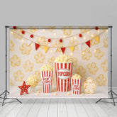 Aperturee - Aperturee Popcorn Wall Flags Light Photo Cake Smash Backdrop